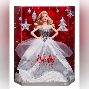 **SOLD** NWT 2021 Barbie Holiday Doll in Sparkling Silver and White